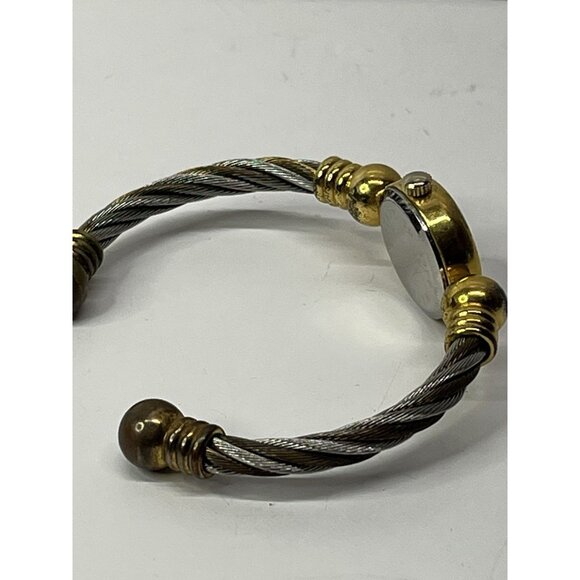 Sukura Quartz Womens Watch Twisted Cable Band Silver Gold Tone Not Working - Picture 7 of 13